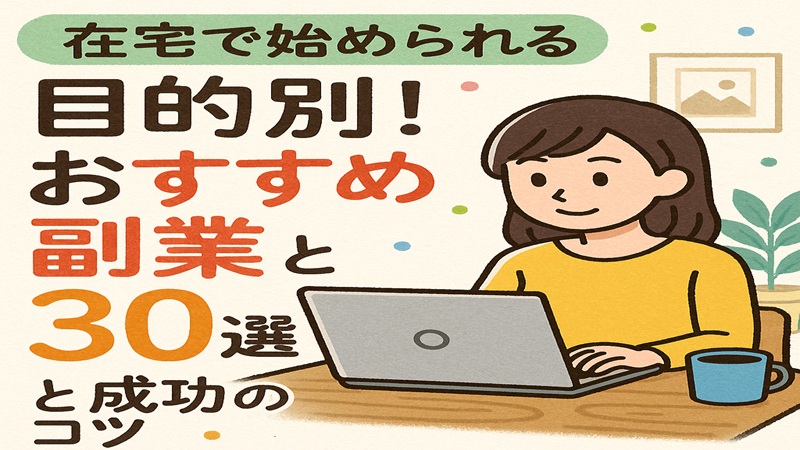 【在宅で始められる】目的別！おすすめ副業30選と成功のコツ