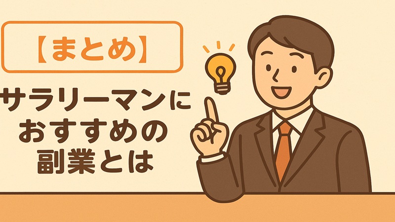 【まとめ】サラリーマンにおすすめの副業とは