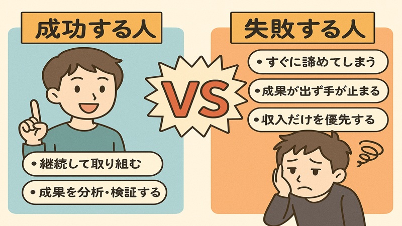 アフィリエイトで成功する人と失敗する人の違い