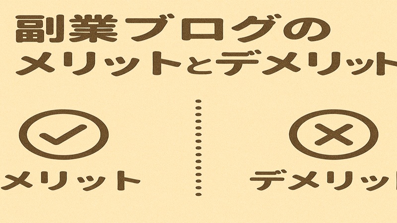 副業ブログのメリットとデメリット