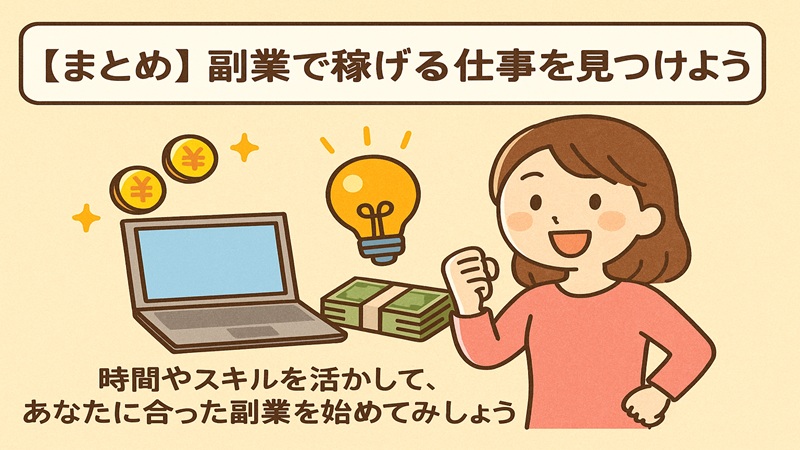 【まとめ】副業で稼げる仕事を見つけよう