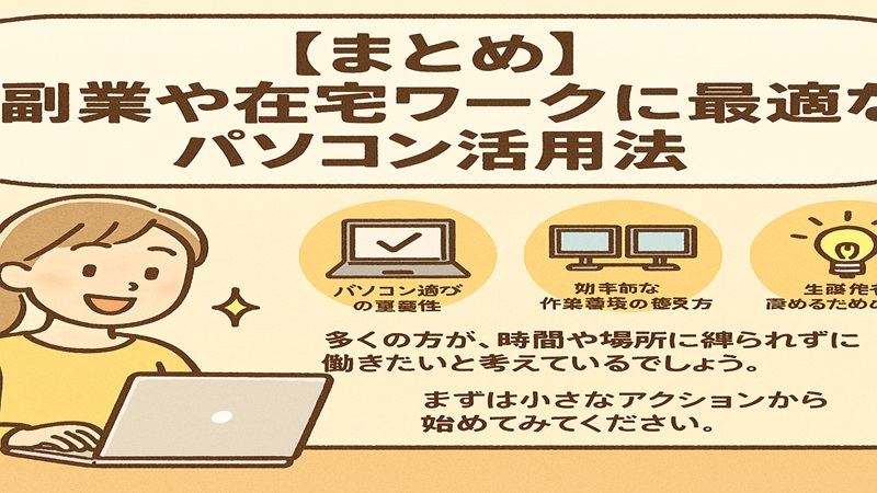 【まとめ】副業や在宅ワークに最適なパソコン活用法