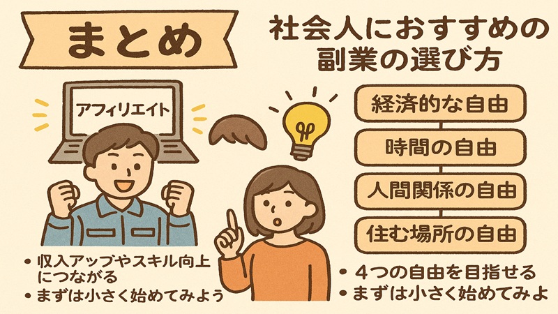 【まとめ】社会人におすすめの副業の選び方