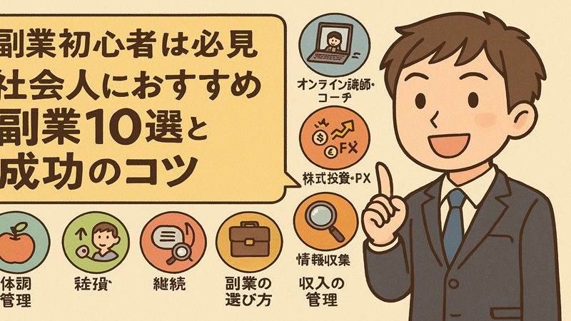 【副業初心者は必見】社会人におすすめの副業10選と成功のコツ