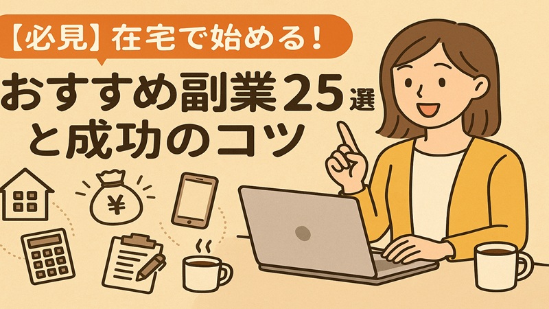 【必見】在宅で始める！おすすめ副業25選と成功のコツ