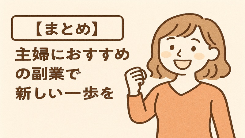 【まとめ】主婦におすすめの副業で新しい一歩を