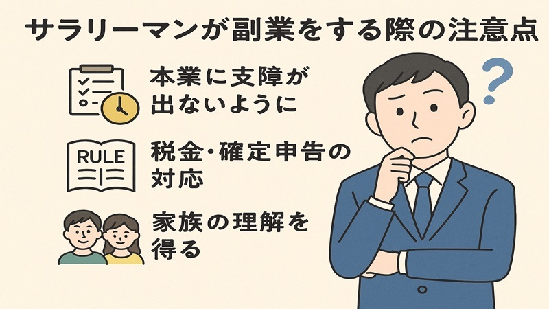 サラリーマンが副業をする際の注意点