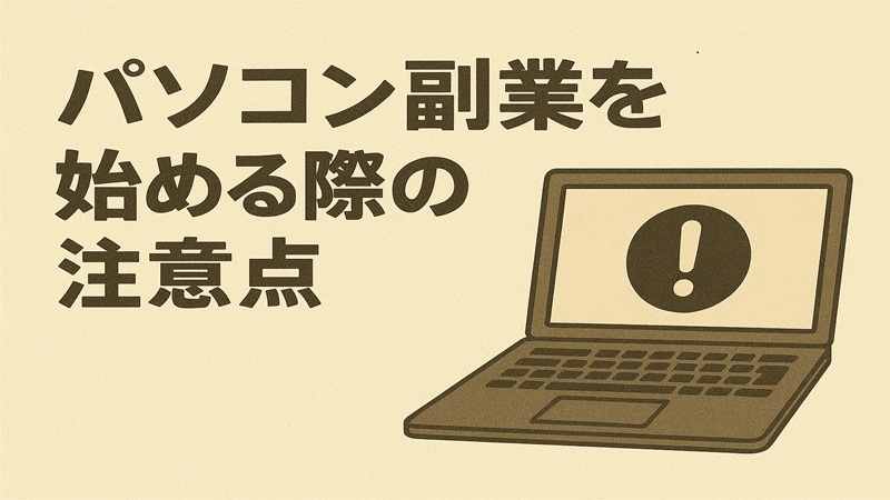パソコン副業を始める際の注意点