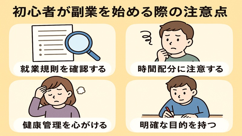 初心者が副業を始める際の注意点