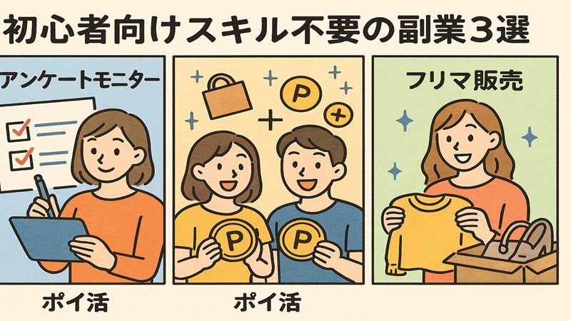 初心者向けスキル不要の副業3選