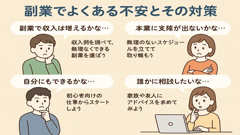 副業でよくある不安とその対策