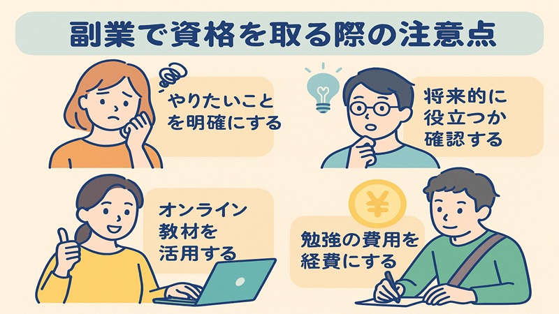 副業で資格を取る際の注意点