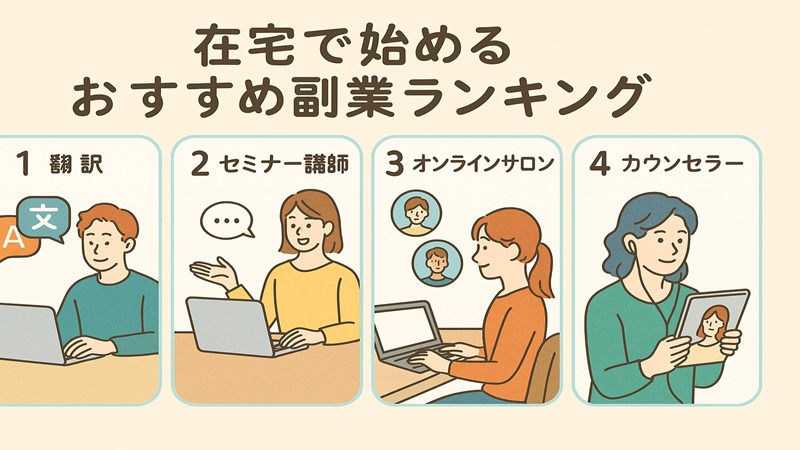 在宅で始めるおすすめ副業ランキング