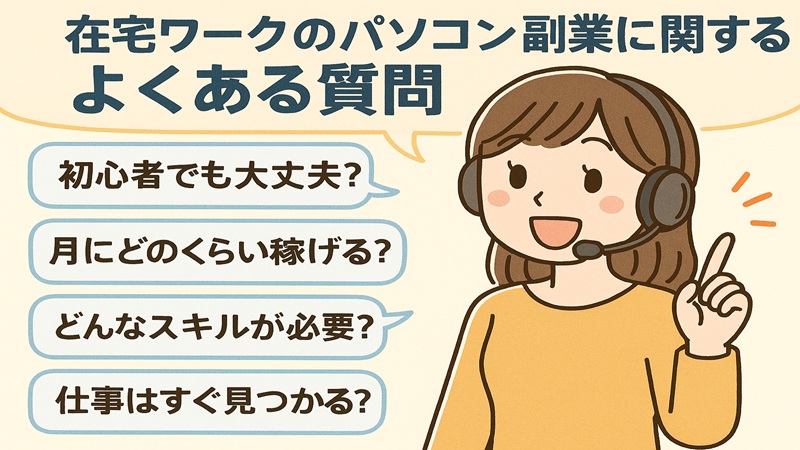 在宅ワークのパソコン副業に関するよくある質問