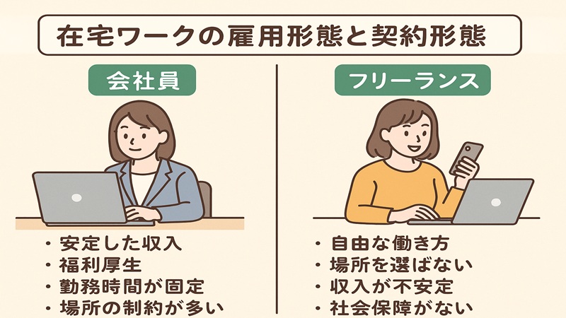 在宅ワークの雇用形態と契約形態