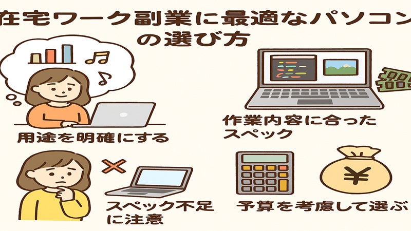 在宅ワーク副業に最適なパソコンの選び方