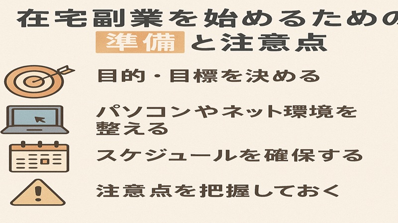 在宅副業を始めるための準備と注意点