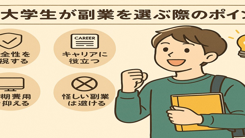 大学生が副業を選ぶ際のポイント