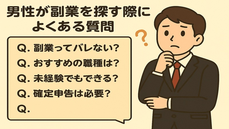 男性が副業を探す際によくある質問