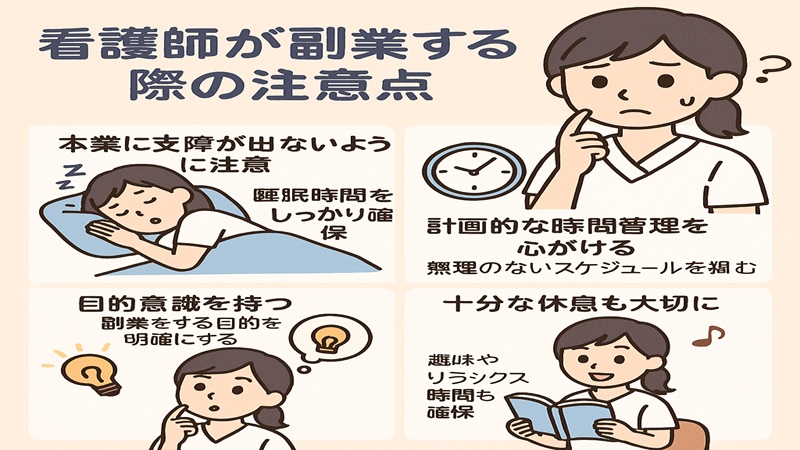 看護師が副業をする際の注意点