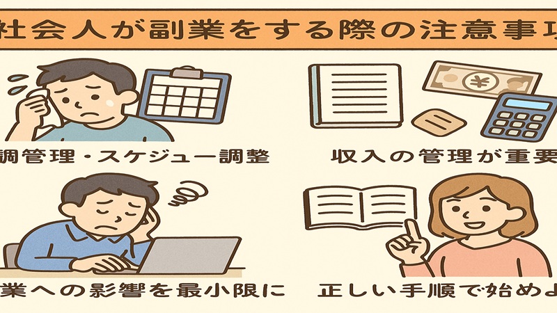 社会人が副業をする際の注意事項
