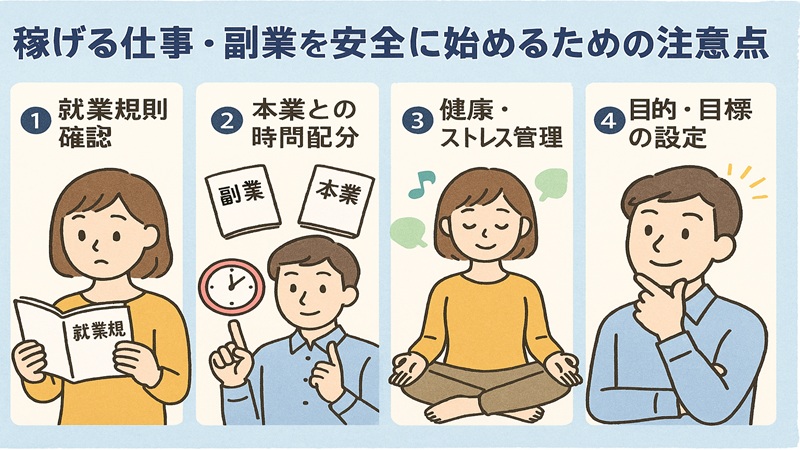 稼げる仕事・副業を安全に始めるための注意点