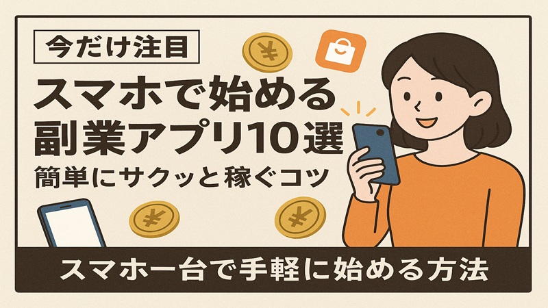 【今だけ注目】スマホで始める副業アプリ10選！簡単にサクッと稼ぐコツ