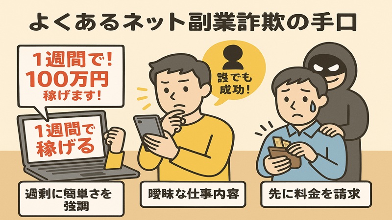 よくあるネット副業詐欺の手口