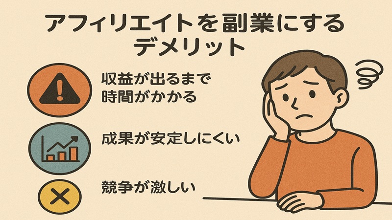 アフィリエイトを副業にするデメリット