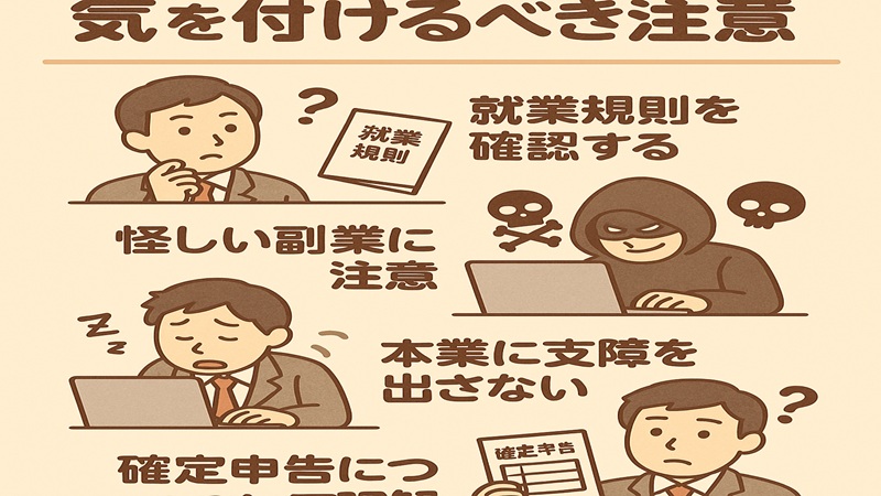 サラリーマンの副業で気を付けるべき注意点