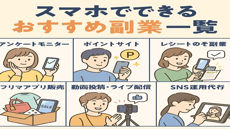 スマホでできるおすすめ副業一覧