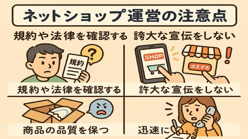 ネットショップ運営の注意点