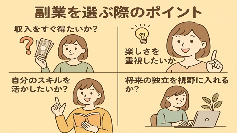 副業を選ぶ際のポイント