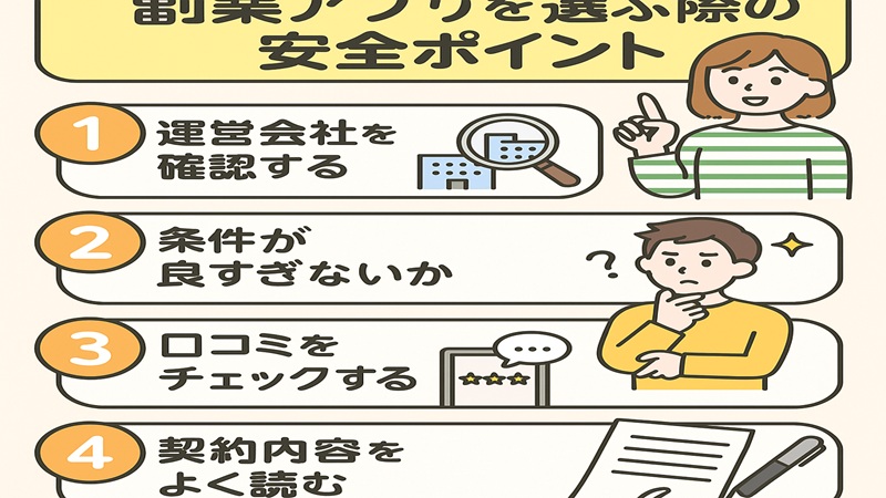 副業アプリを選ぶ際の安全ポイント