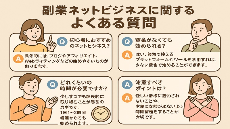 副業ネットビジネスに関するよくある質問
