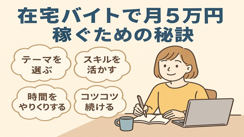 在宅バイトで月5万円稼ぐための秘訣