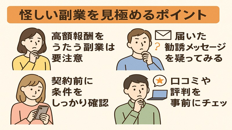 怪しい副業を見極めるポイント