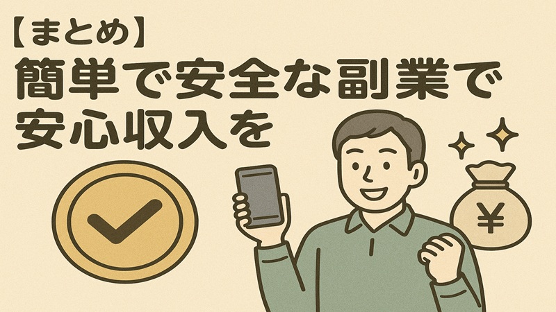 【まとめ】簡単で安全な副業で安心収入を