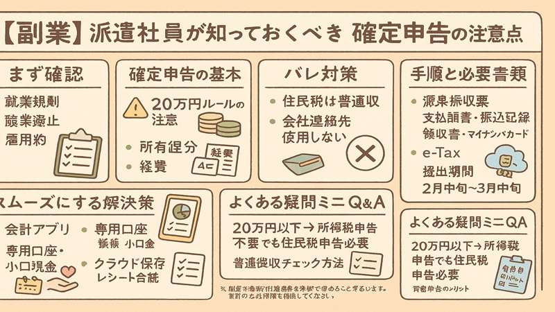 【副業】派遣社員が知っておくべき確定申告の注意点と解決策