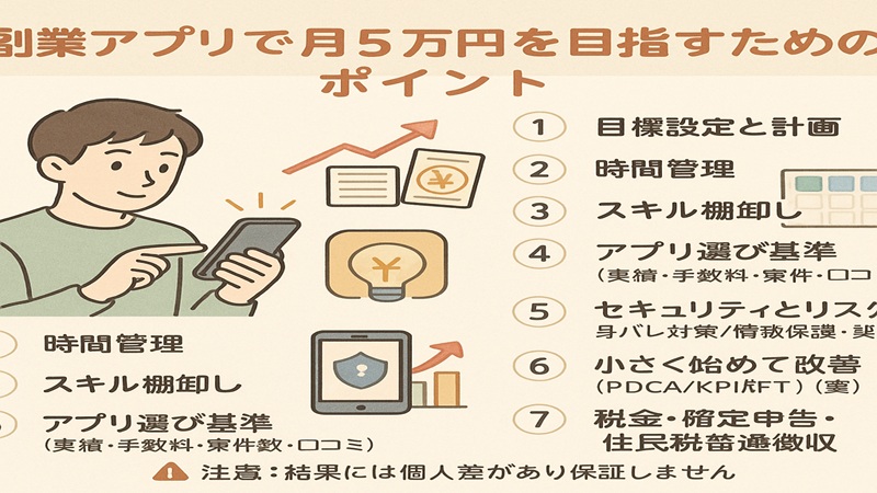 【本当に稼げる？】副業アプリで月5万円を目指す方法