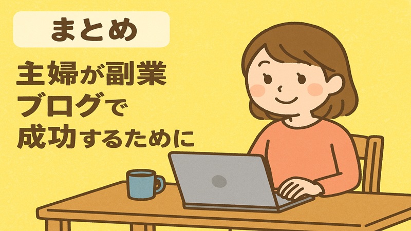 まとめ：主婦が副業ブログで成功するために