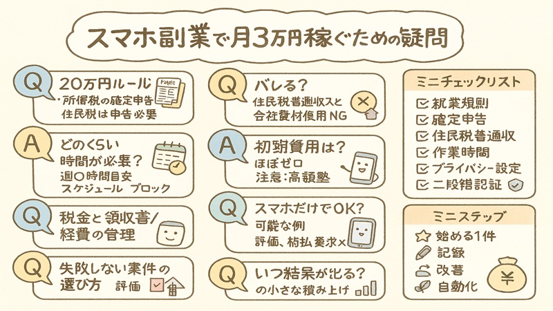 スマホ副業で月3万円稼ぐための疑問