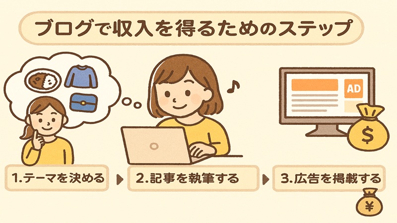 ブログで収入を得るためのステップ