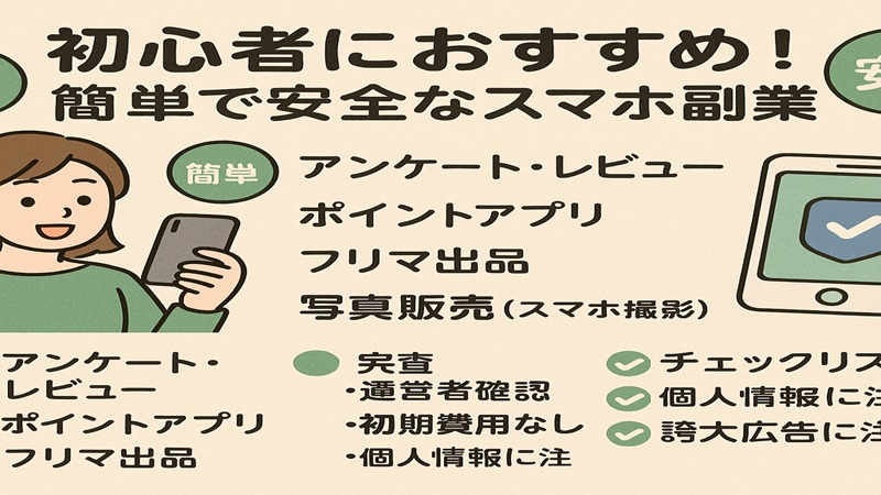 初心者におすすめ！簡単で安全なスマホ副業5選