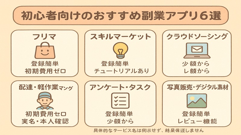 初心者向けのおすすめ副業アプリ6選