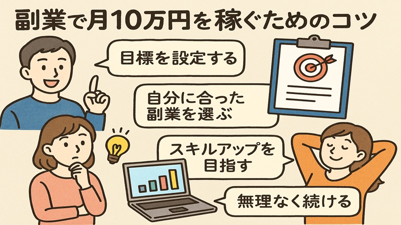副業で月10万円を稼ぐための成功のコツ