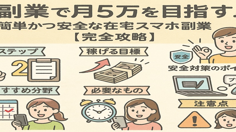 副業で月5万を目指す！簡単かつ安全な在宅スマホ副業【完全攻略】