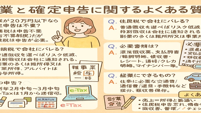 副業と確定申告に関するよくある質問