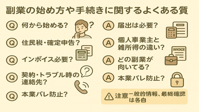 副業の始め方や手続きに関するよくある質問