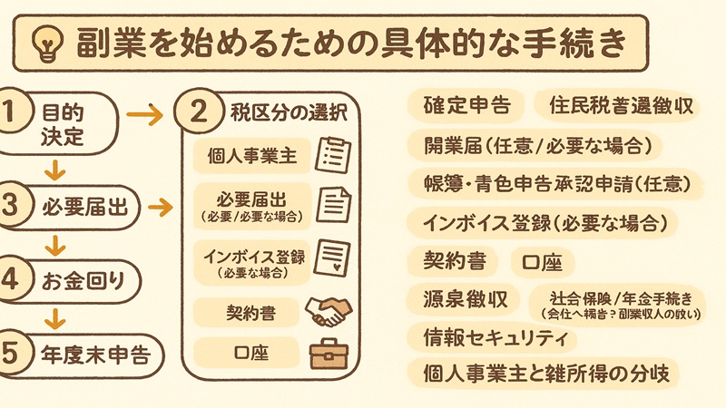 副業を始めるための具体的な手続き
